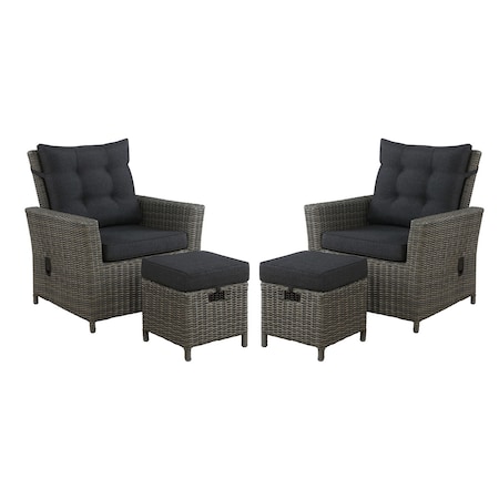 Alaterre Furniture Asti All-Weather Wicker 4-Piece Outdoor Seating Set, Weight: 84.62 AWWF033FF